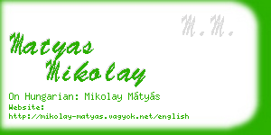 matyas mikolay business card