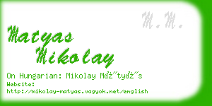 matyas mikolay business card